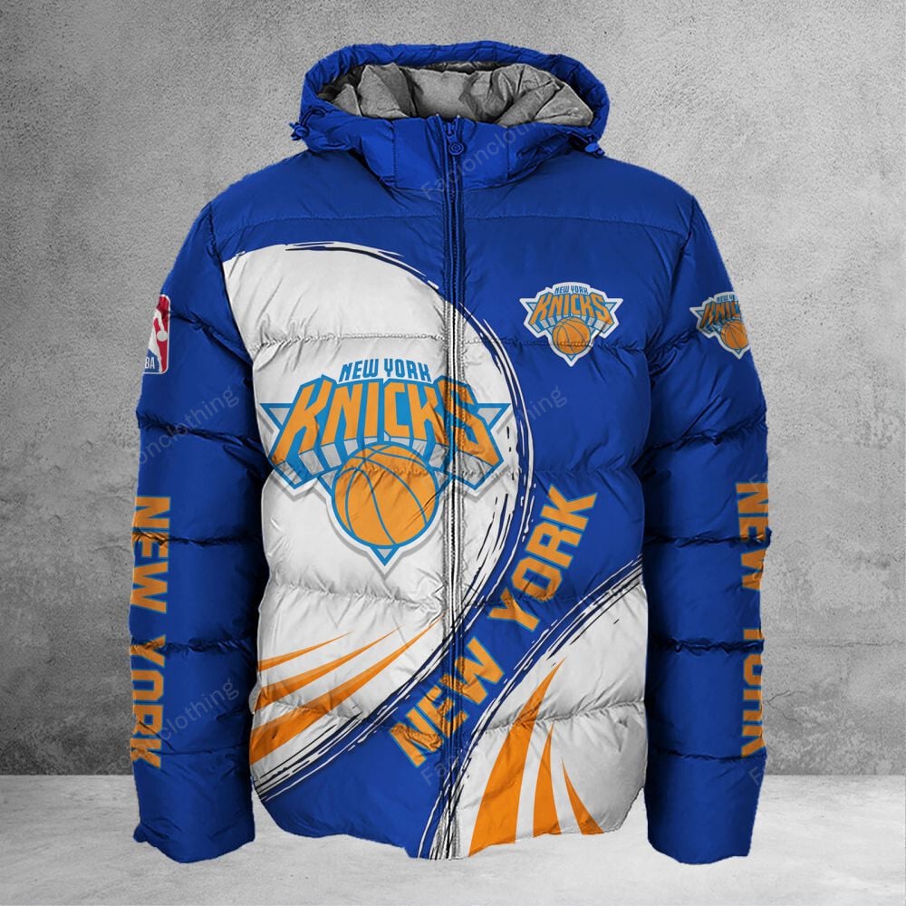 Sportswearmerch New York Knicks NBA Personalized Puffer Jacket For Fan