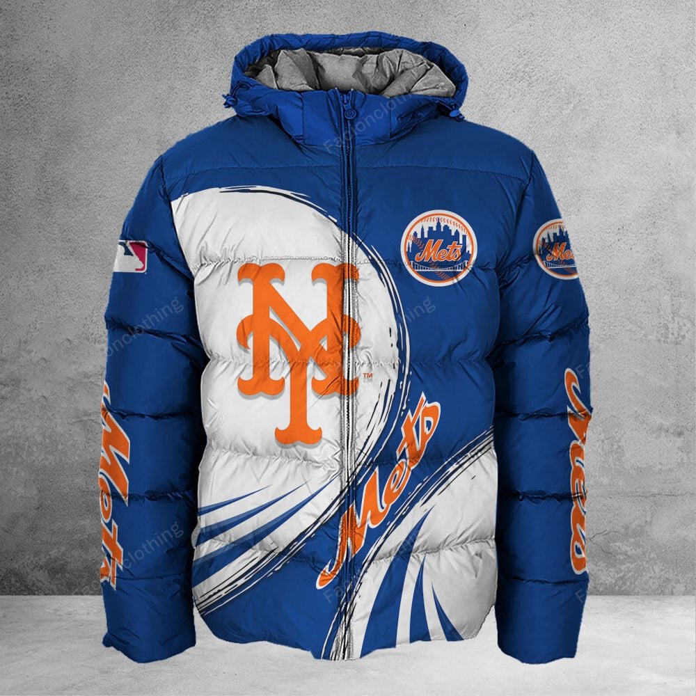 Sportswearmerch New York Mets MLB Personalized Puffer Jacket For Fan