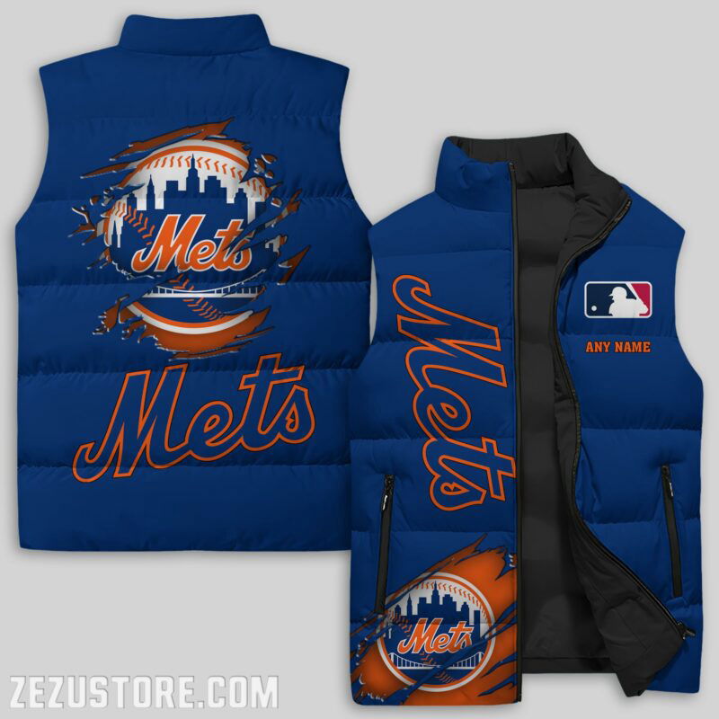 Sportswearmerch New York Mets MLB Sleeveless Puffer Jacket For Fans
