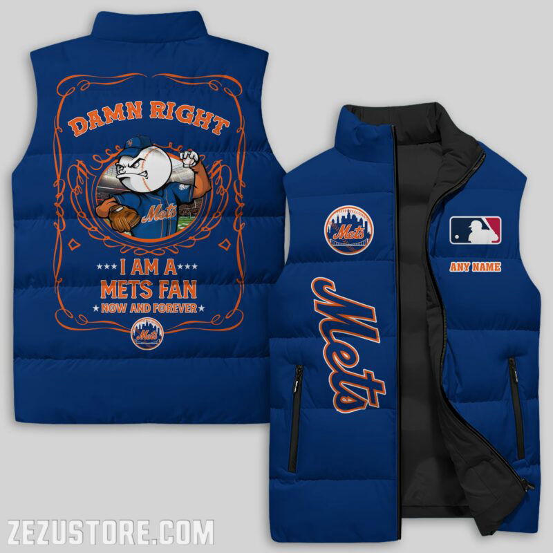 Sportswearmerch New York Mets MLB Sleeveless Puffer Jacket For Fans