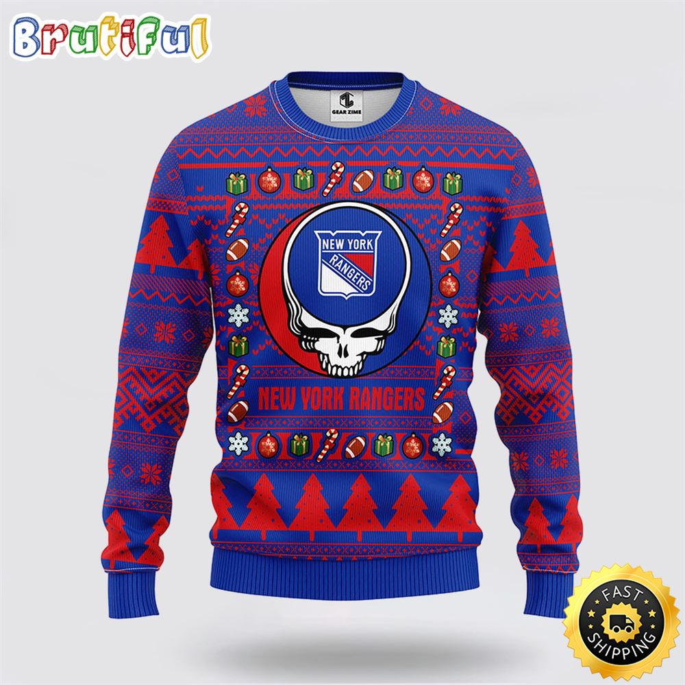 Sportswearmerch New York Rangers NHL Christmas Fleece Sweater For Fan