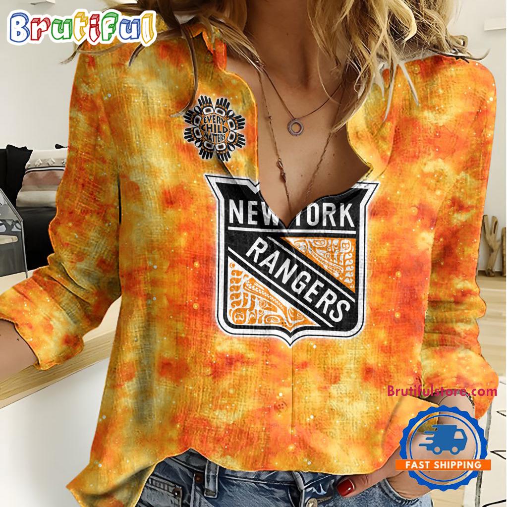 Sportswearmerch New York Rangers NHL Hockey Women's Casual Shirt For Fan