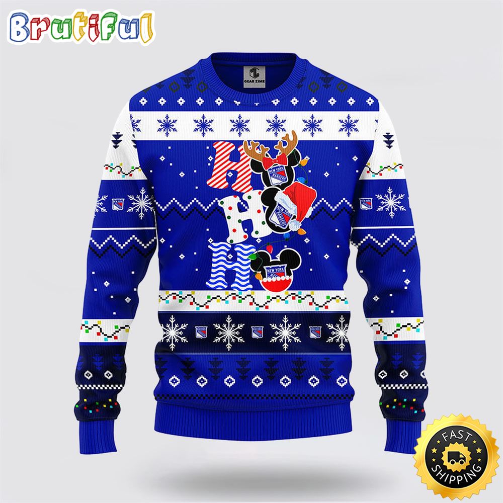 Sportswearmerch New York Rangers NHL Mickey Ugly Christmas Sweater For Fan