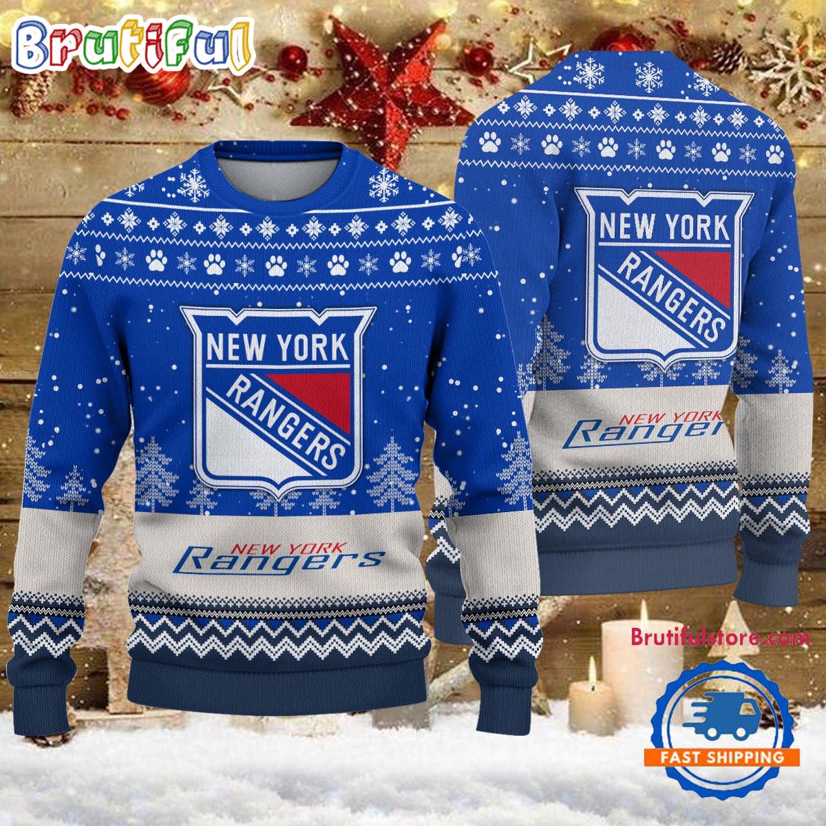 Sportswearmerch New York Rangers NHL Personalized Christmas Sweater For Fan