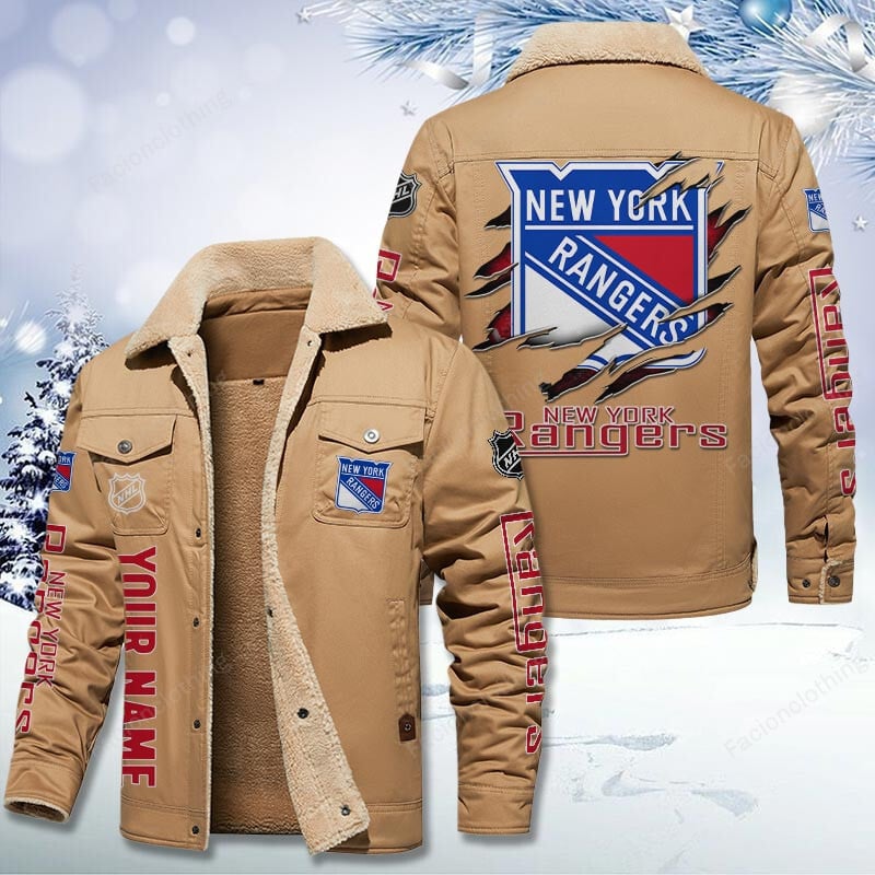 Sportswearmerch New York Rangers NHL Personalized Cotton Jacket For Fan