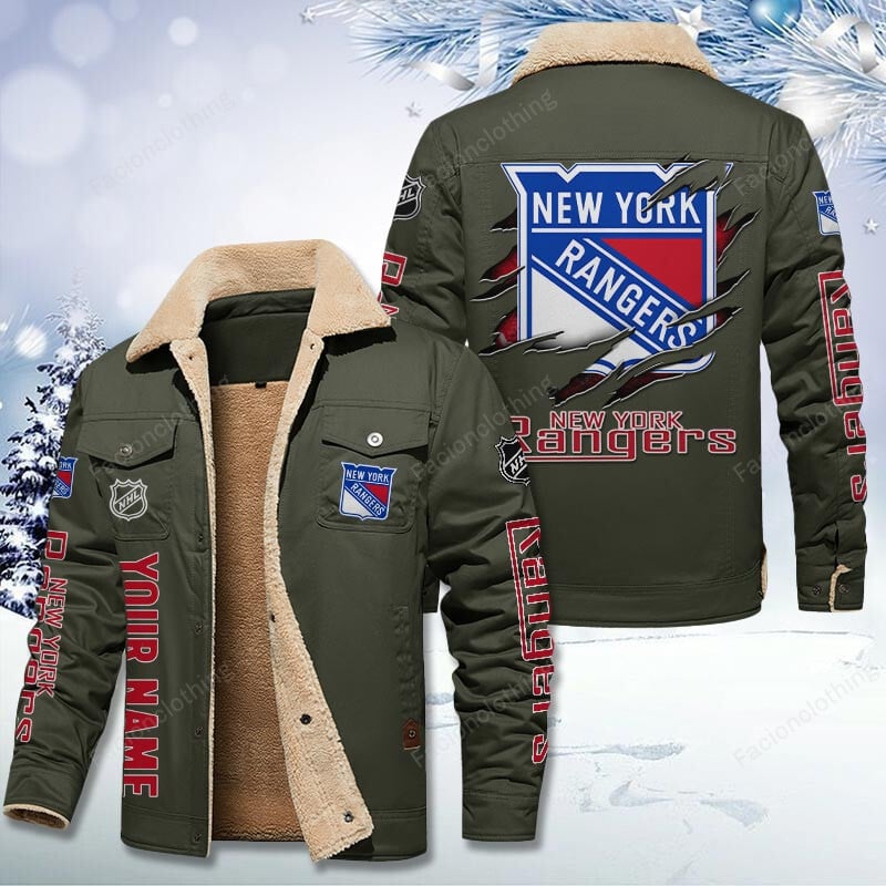 Sportswearmerch New York Rangers NHL Personalized Cotton Jacket For Fan