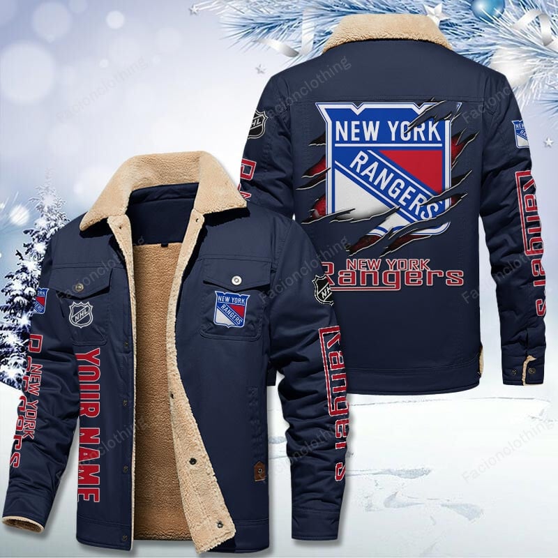 Sportswearmerch New York Rangers NHL Personalized Cotton Jacket For Fan
