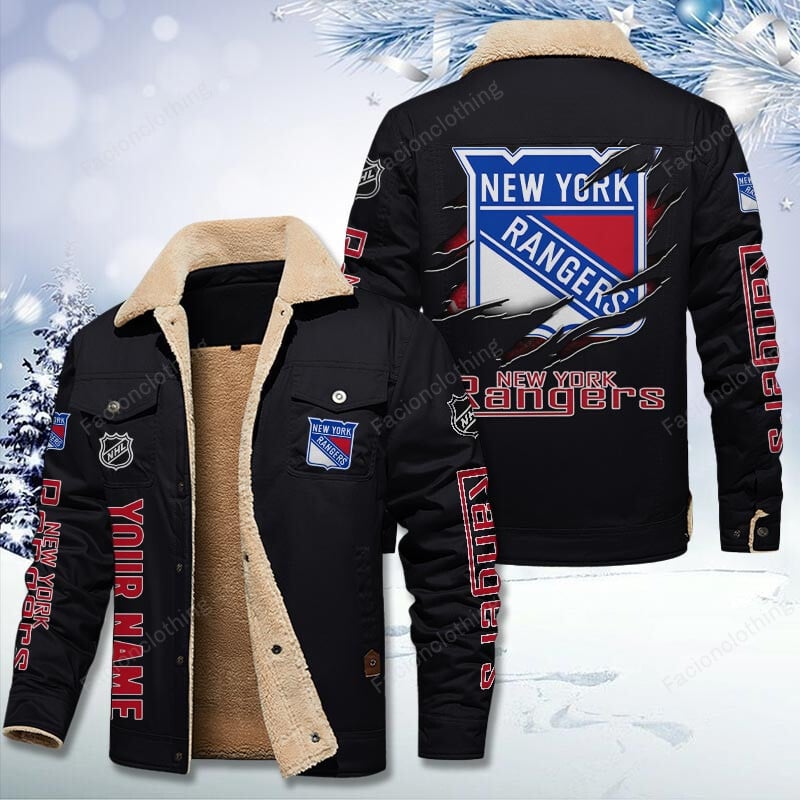 Sportswearmerch New York Rangers NHL Personalized Cotton Jacket For Fan