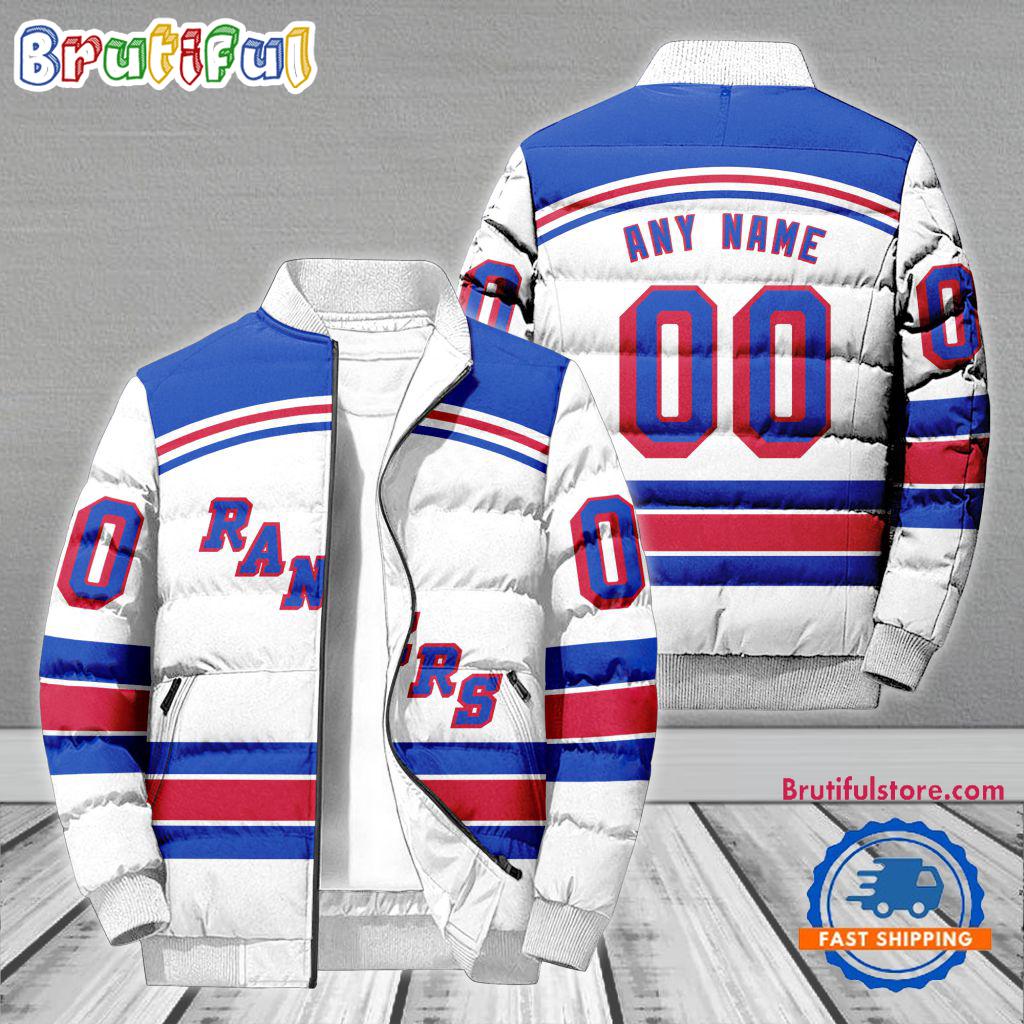 Sportswearmerch New York Rangers NHL Personalized Puffer Jacket For Fan