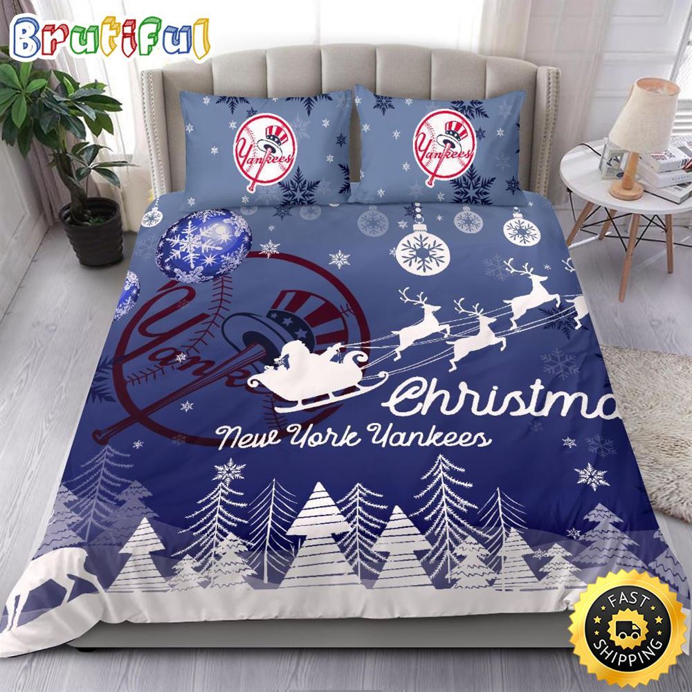 Sportswearmerch New York Yankees MLB Christmas Bedding Sets For Fan