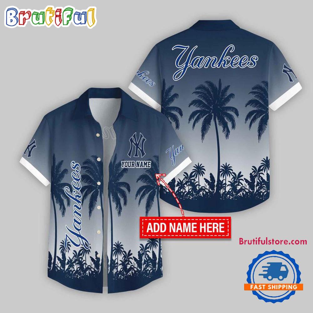 Sportswearmerch New York Yankees MLB Flower Palm Tree Summer Personalized Hawaiian Shirt For Fan