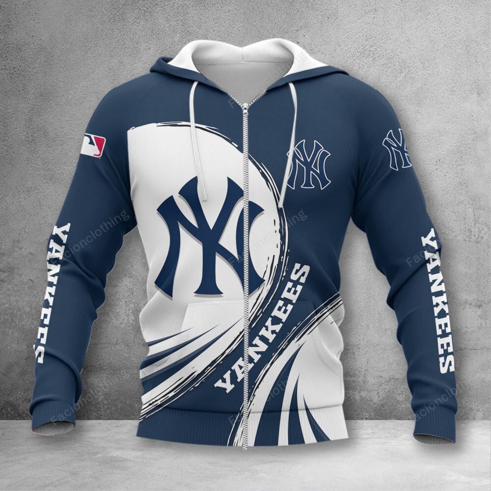 Sportswearmerch New York Yankees MLB Personalized Zip Hoodie For Fan