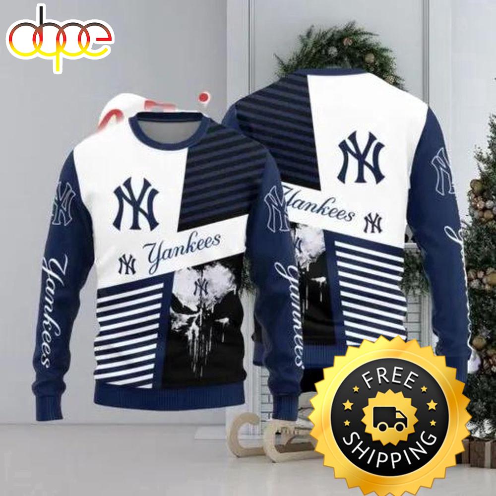 Sportswearmerch New York Yankees MLB x Skull Ugly Christmas Sweater For Fan