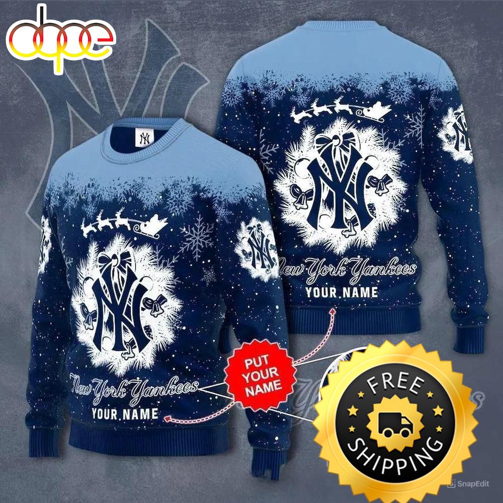 Sportswearmerch New York Yankees MLB x Snow Christmas Ugly Christmas Sweater For Fan