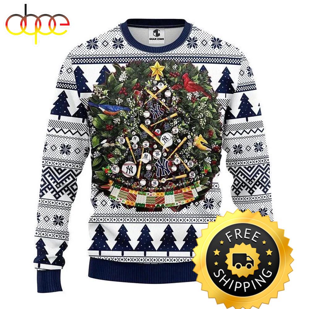 Sportswearmerch New York Yankees MLB x Tree Ball Ugly Christmas Sweater For Fan