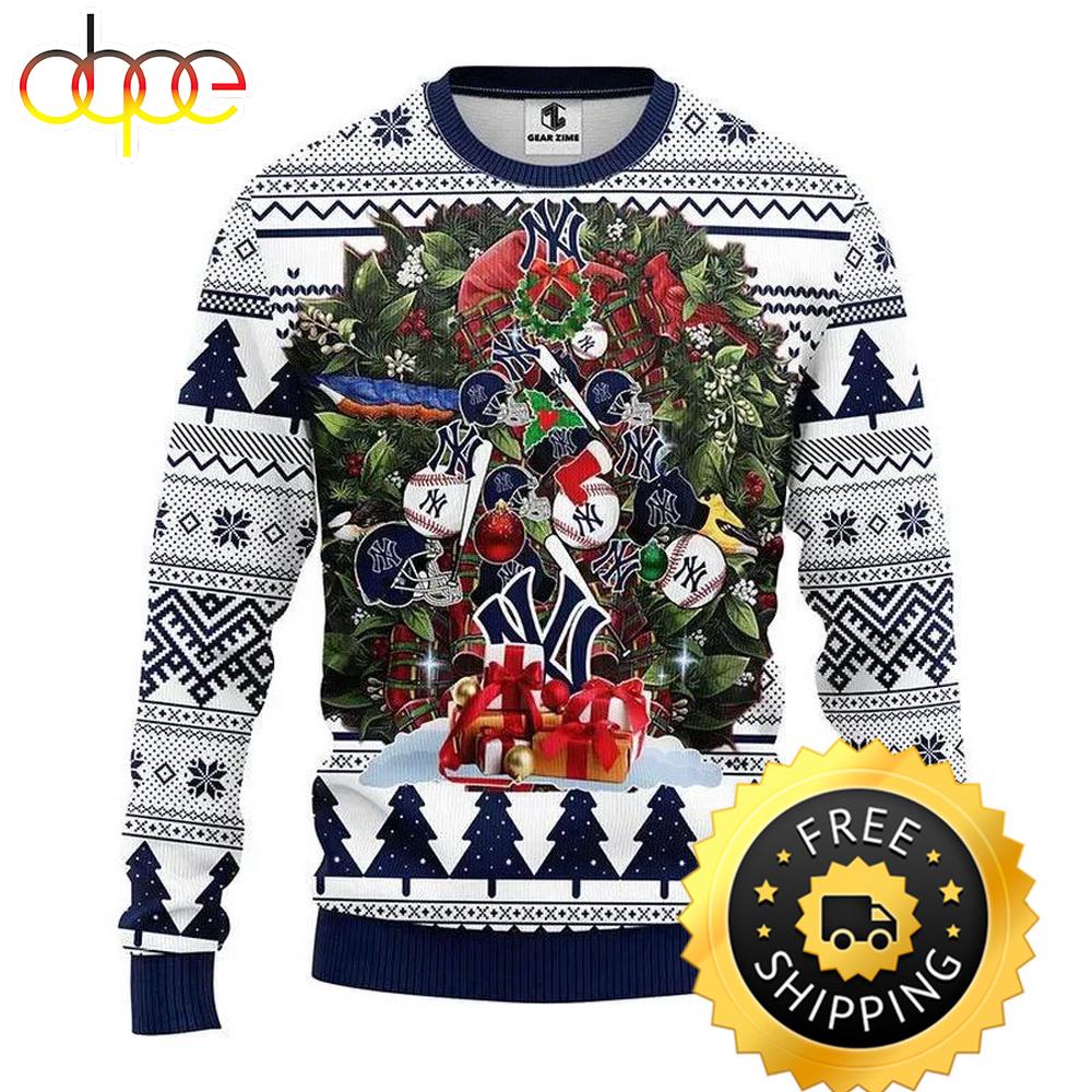 Sportswearmerch New York Yankees MLB x Tree Christmas Ugly Sweater For Fan