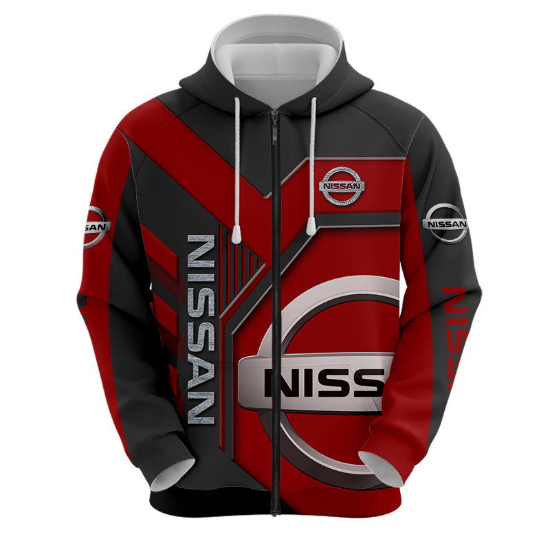 Sportswearmerch Nissan Car Personalized Fashion Zip Hoodie For Fan