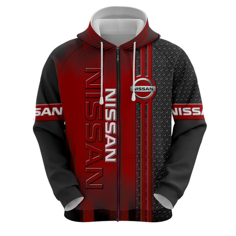 Sportswearmerch Nissan Car Personalized Fashion Zip Hoodie For Fan