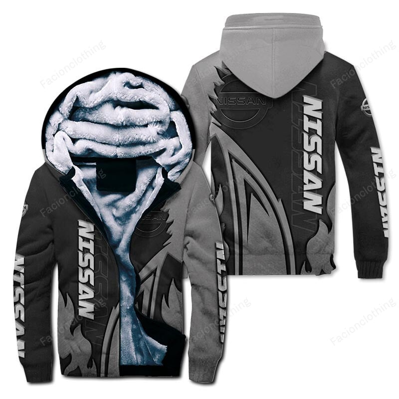 Sportswearmerch Nissan Car Personalized Zip Hoodie Velvet Hoodie For Fan