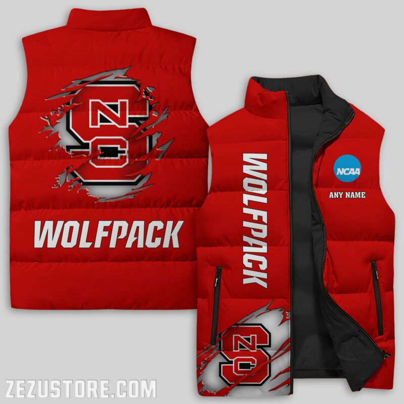 Sportswearmerch North Carolina State Wolfpack NCAA Sleeveless Puffer Jacket For Fans