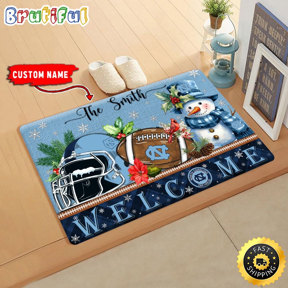 Sportswearmerch North Carolina Tar Heels NCAA Christmas Doormat For Fan