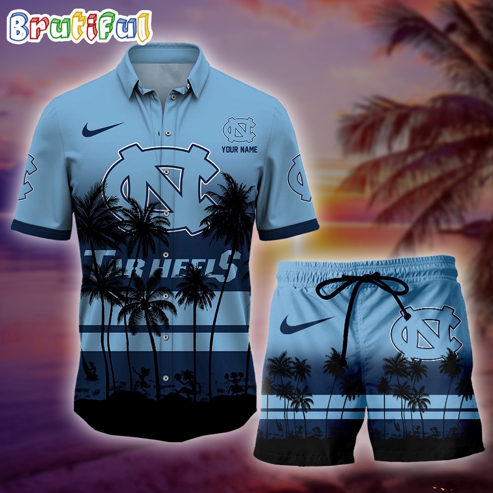 Sportswearmerch North Carolina Tar Heels NCAA Palm Tree Summer Personalized Set Short Set For Fan