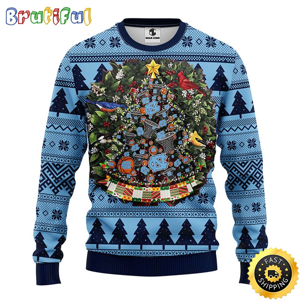 Sportswearmerch North Carolina Tar Heels NCAA Personalized Christmas Sweater For Fan