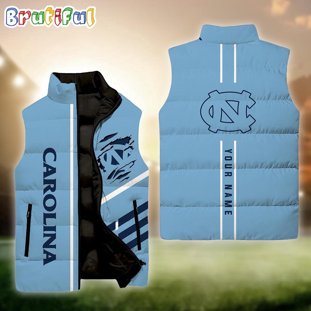 Sportswearmerch North Carolina Tar Heels NCAA Personalized Sleeveless Down Puffer Jacket For Fan