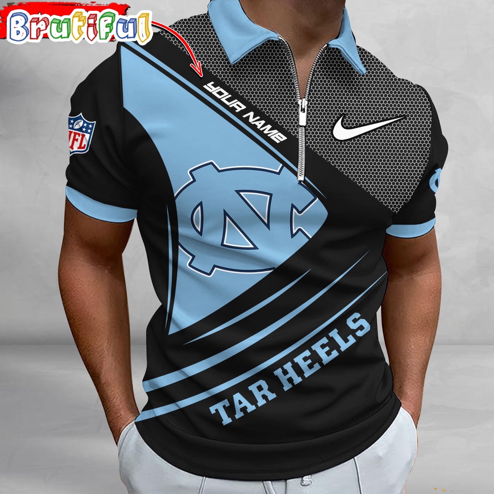 Sportswearmerch North Carolina Tar Heels NCAA Personalized Zip Polo Shirt For Fan