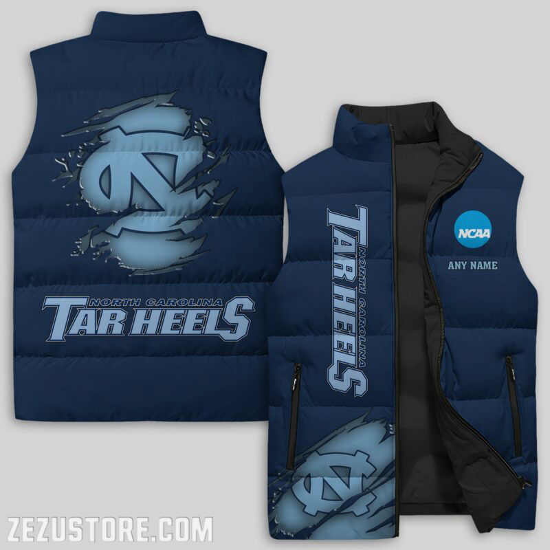 Sportswearmerch North Carolina Tar Heels NCAA Sleeveless Puffer Jacket For Fans
