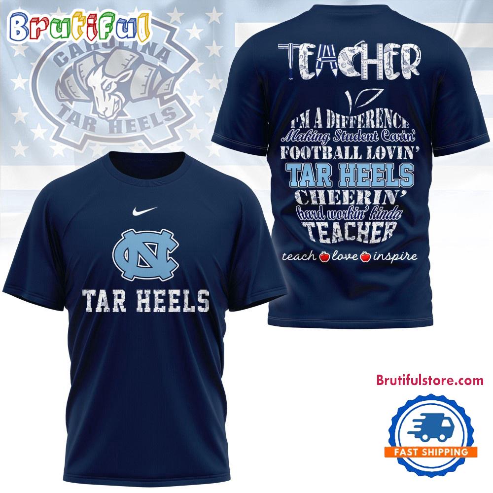 Sportswearmerch North Carolina Tar Heels NCAA Teacher Teach Love Inspire T-Shirt For Fan