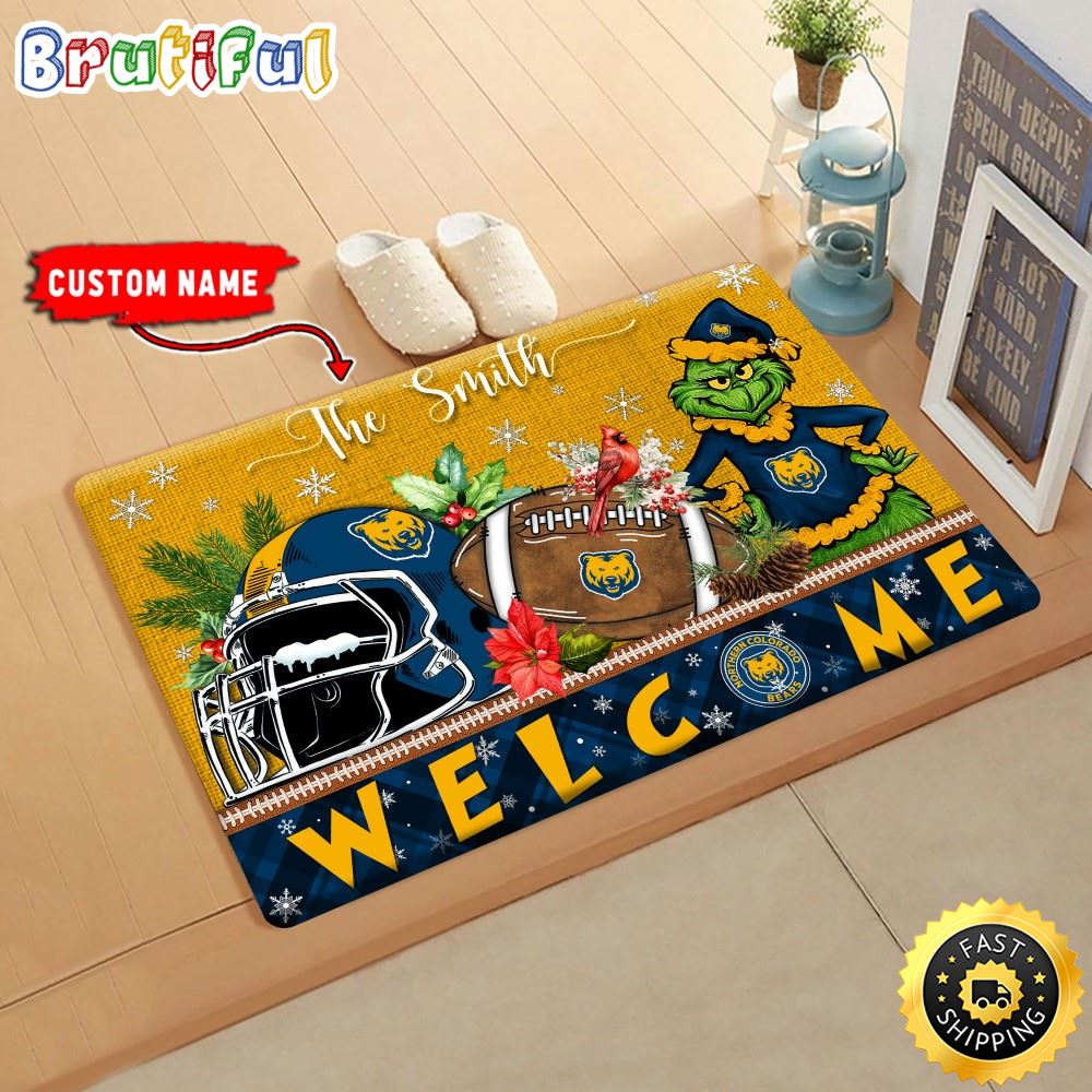 Sportswearmerch Northern Colorado Bears NCAA Grinch Christmas Doormat For Fan
