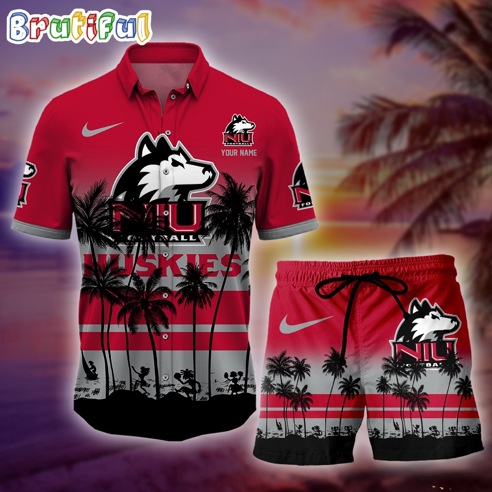 Sportswearmerch Northern Illinois Huskies NCAA Palm Tree Summer Personalized Set Short Set For Fan