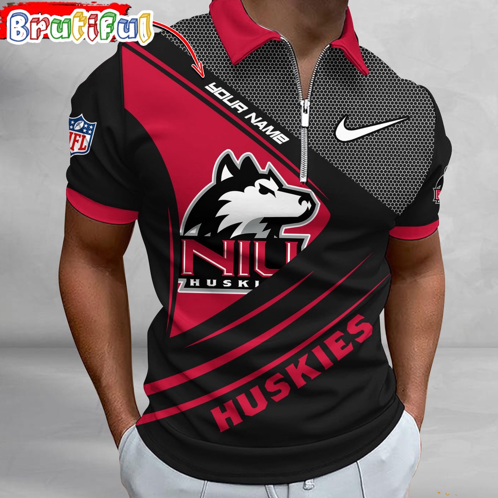 Sportswearmerch Northern Illinois Huskies NCAA Personalized Zip Polo Shirt For Fan
