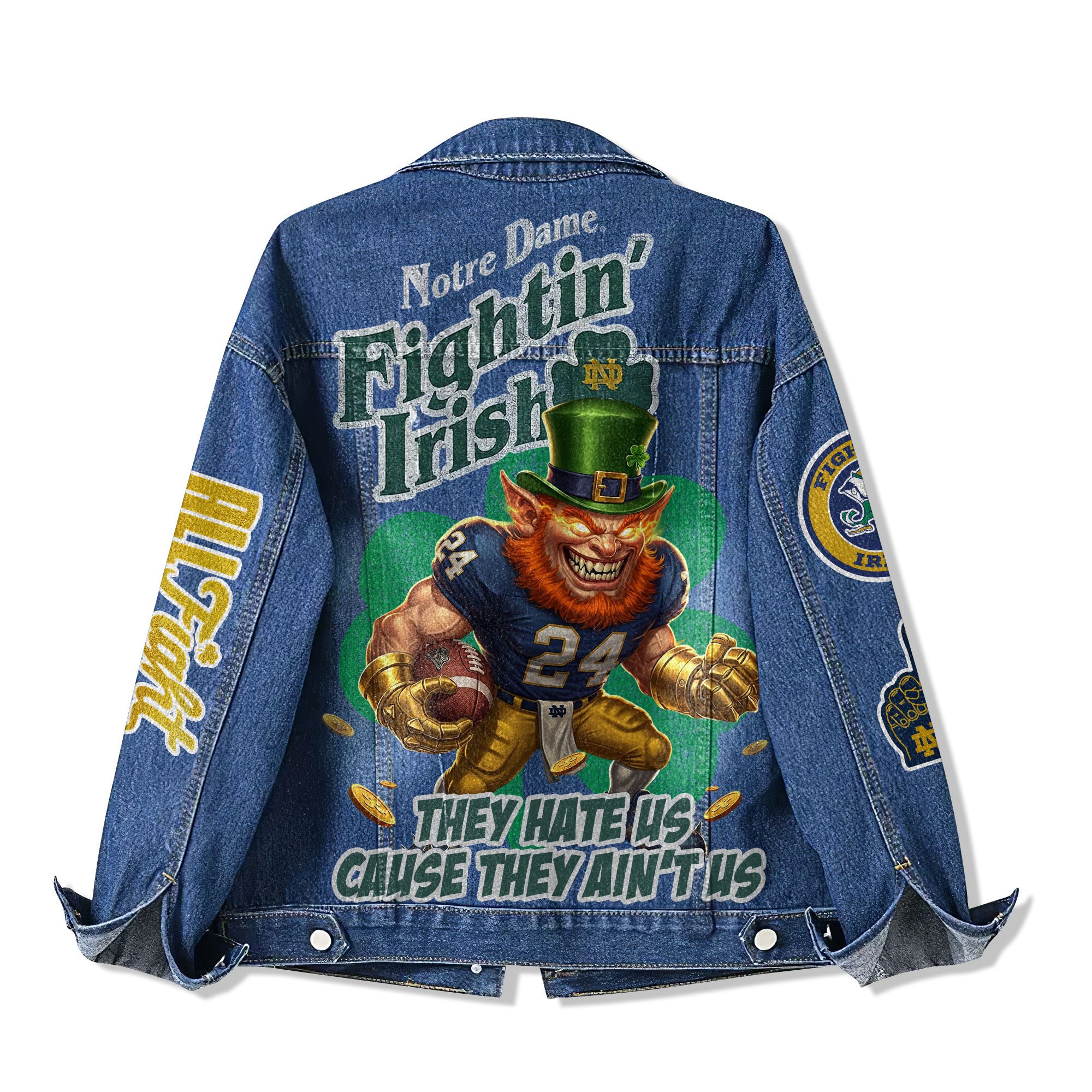 Sportswearmerch Notre Dame Fighting Irish Denim Jacket Gift For Fans