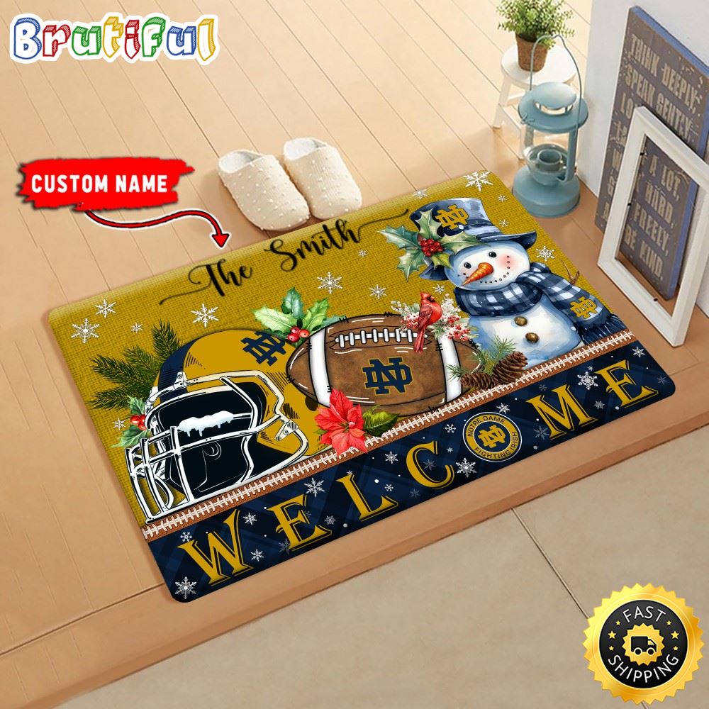 Sportswearmerch Notre Dame Fighting Irish NCAA Christmas Doormat For Fan