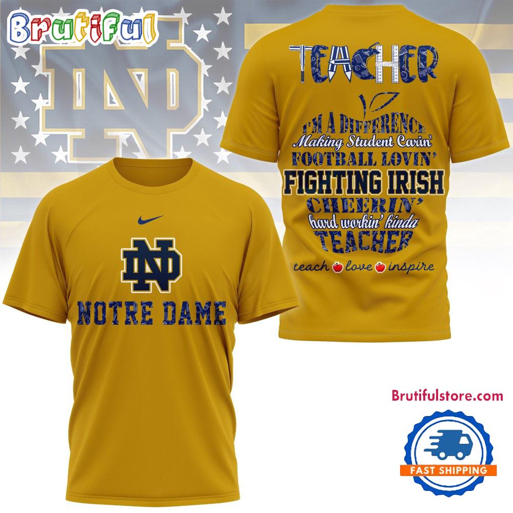 Sportswearmerch Notre Dame Fighting Irish NCAA Fighting Irish NCAA Teacher Pride 2025 T-Shirt For Fan