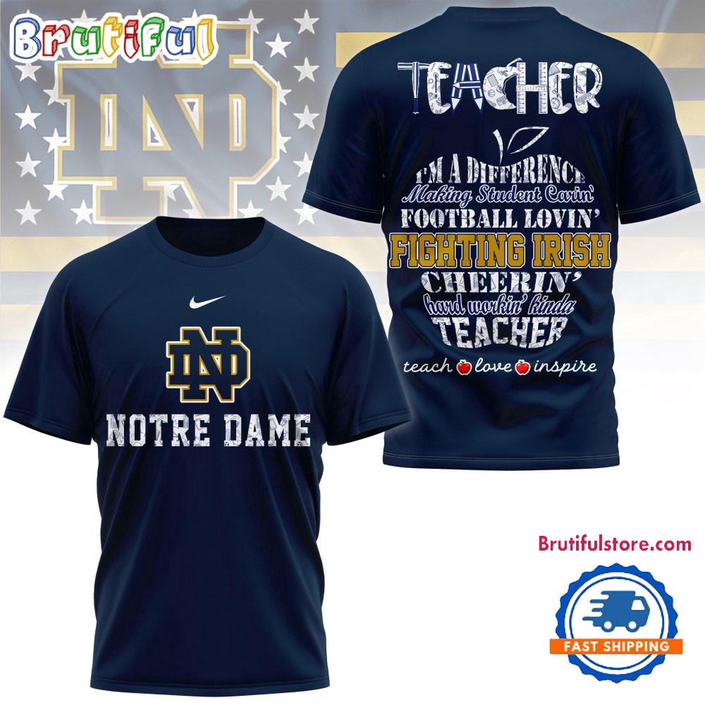 Sportswearmerch Notre Dame Fighting Irish NCAA Fighting Irish NCAA Teacher Teach Love Inspire T-Shirt For Fan