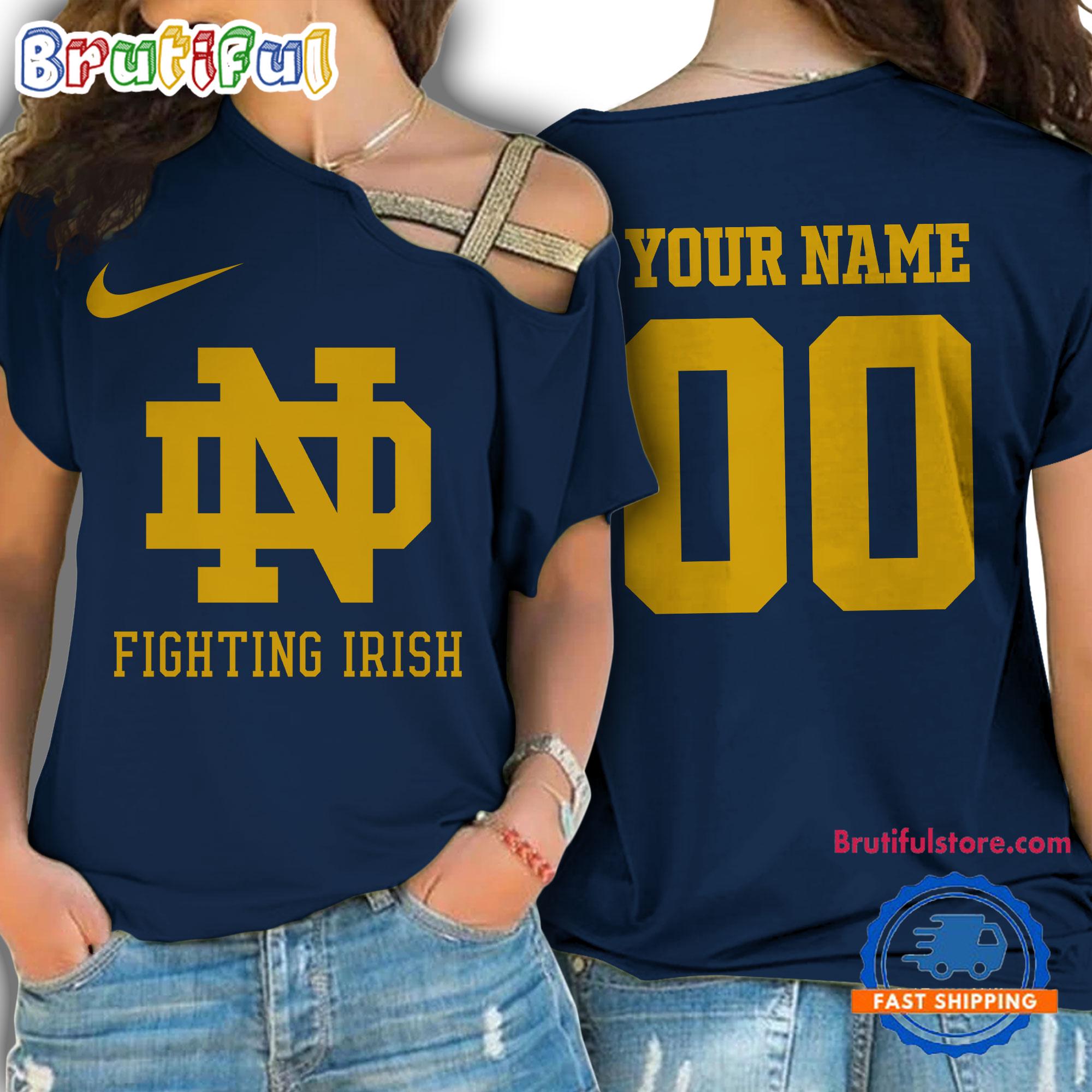 Sportswearmerch Notre Dame Fighting Irish NCAA Fighting Irish Strapless Sleeve Short For Fan