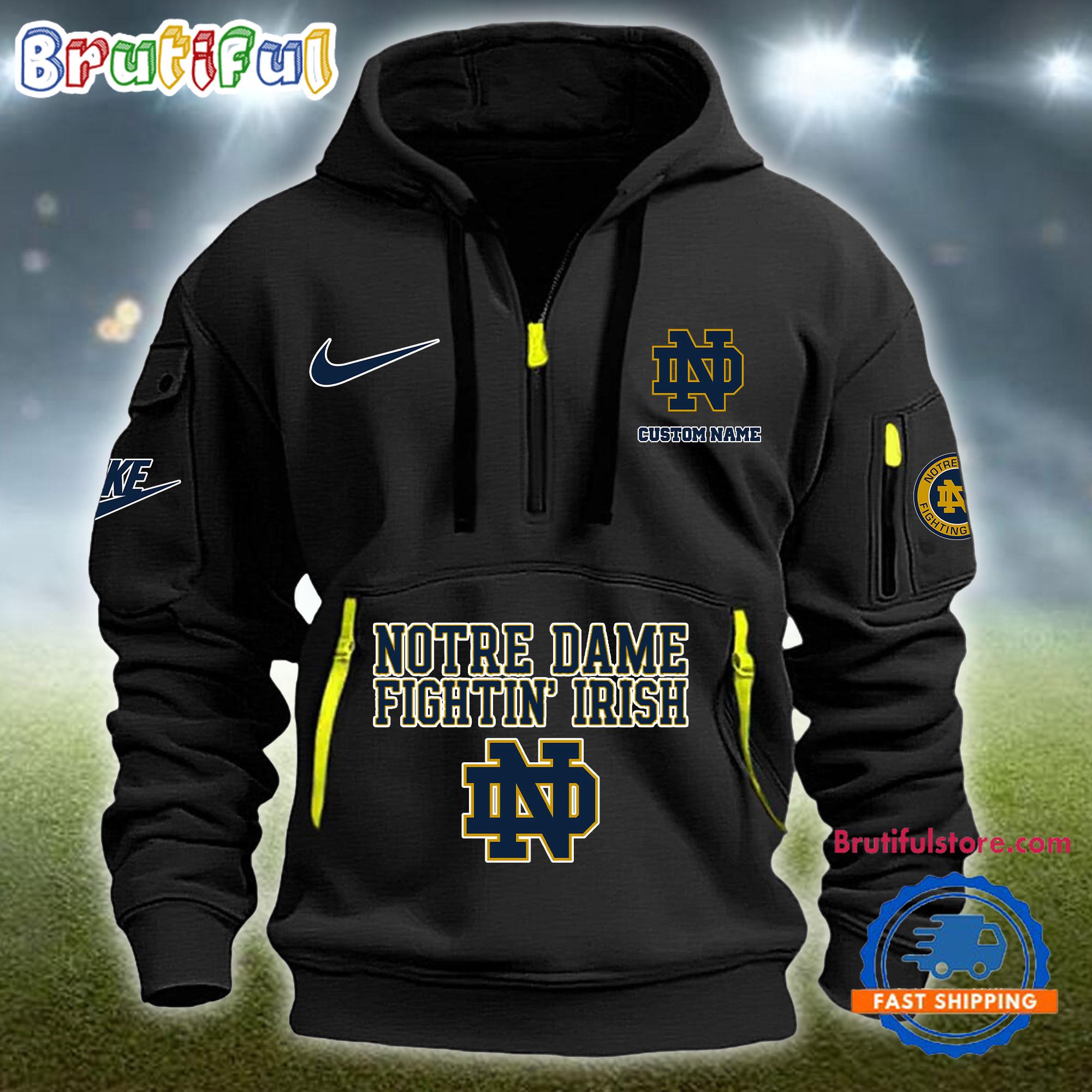 Sportswearmerch Notre Dame Fighting Irish NCAA Half Zip Hoodie For Fan