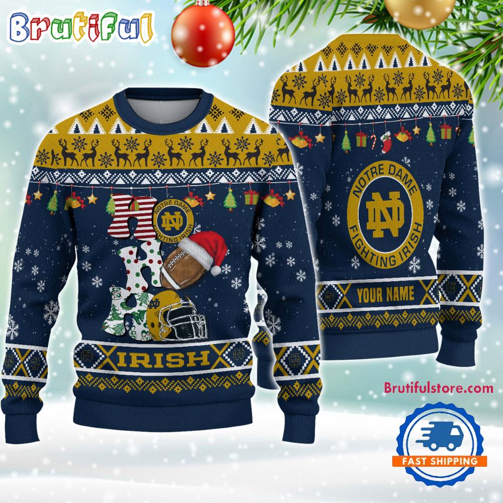 Sportswearmerch Notre Dame Fighting Irish NCAA Personalized Christmas Sweater For Fan