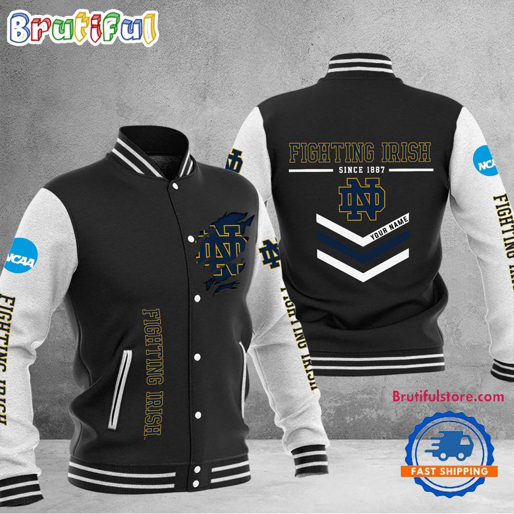 Sportswearmerch Notre Dame Fighting Irish NCAA Personalized Personalized Baseball Jacket For Fan
