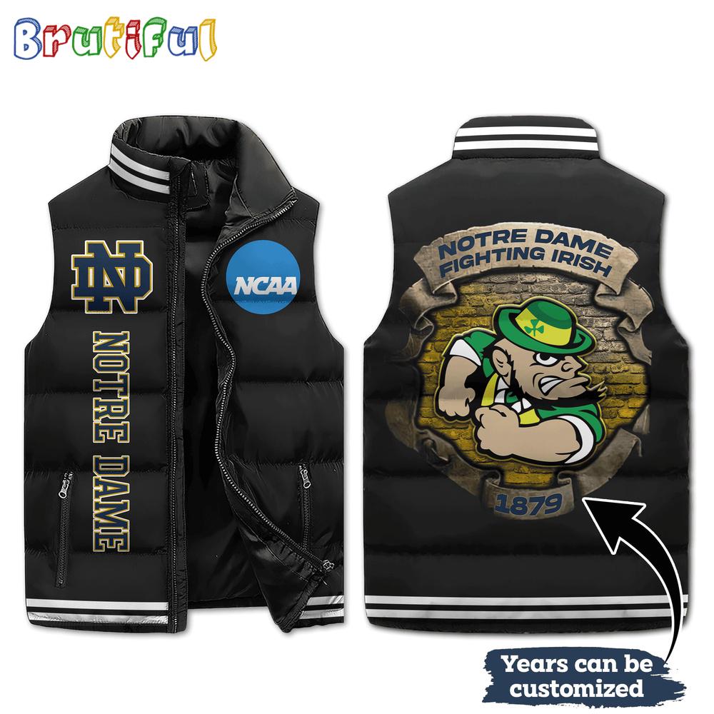 Sportswearmerch Notre Dame Fighting Irish NCAA Sleeveless Puffer Jacket For Fan