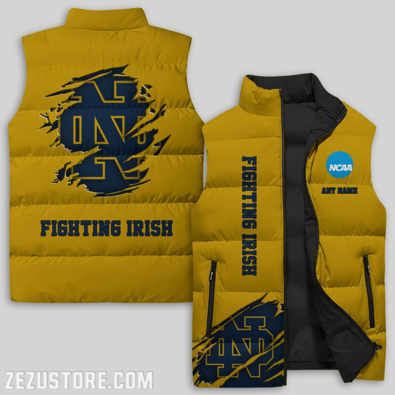 Sportswearmerch Notre Dame Fighting Irish NCAA Sleeveless Puffer Jacket For Fans