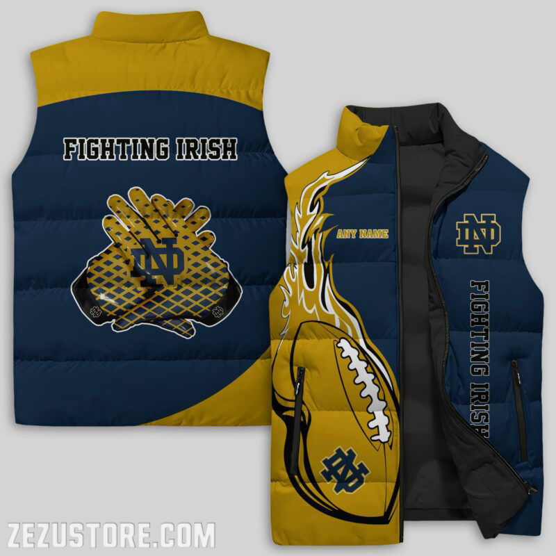 Sportswearmerch Notre Dame Fighting Irish NCAA Sleeveless Puffer Jacket For Fans