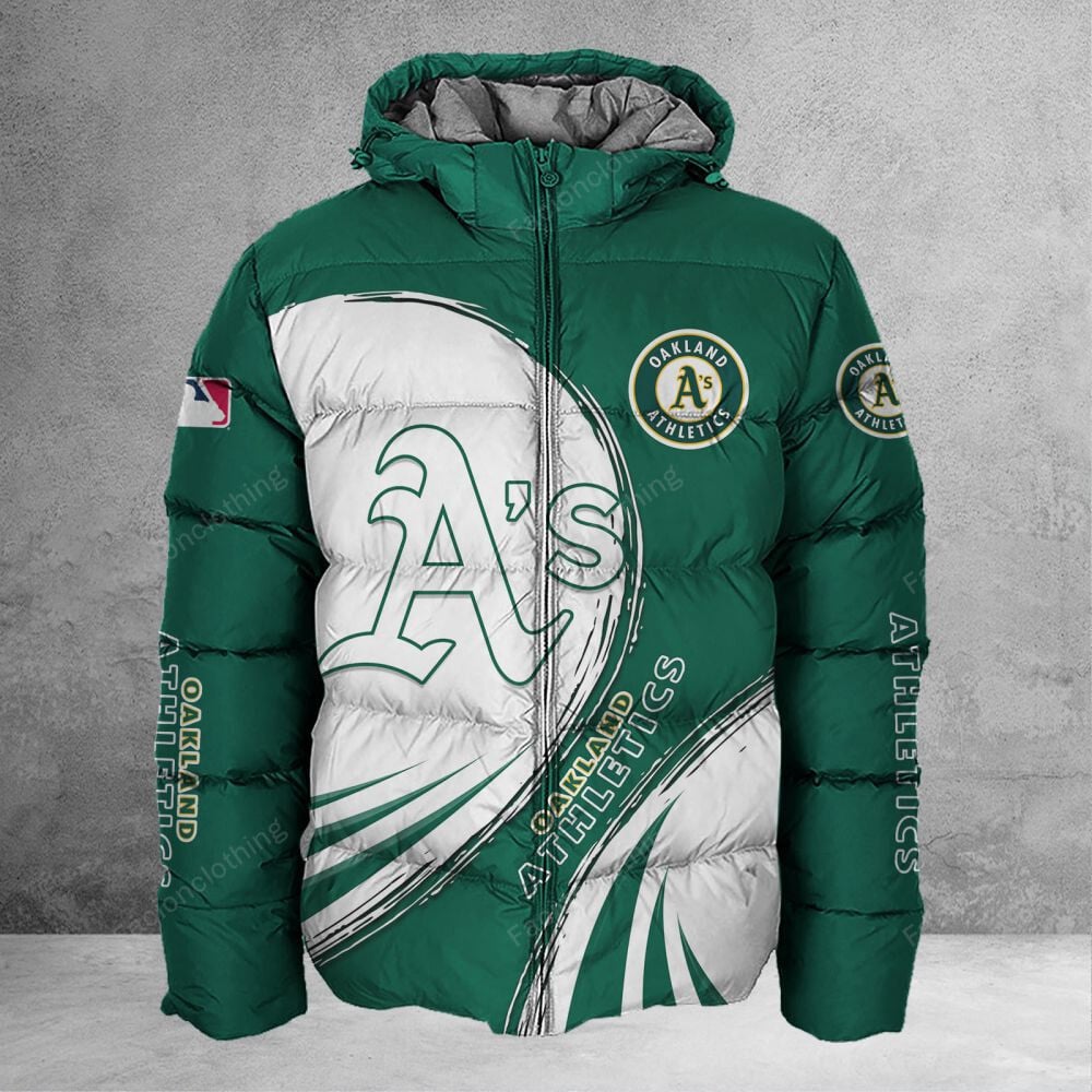 Sportswearmerch Oakland Athletics MLB Personalized Puffer Jacket For Fan