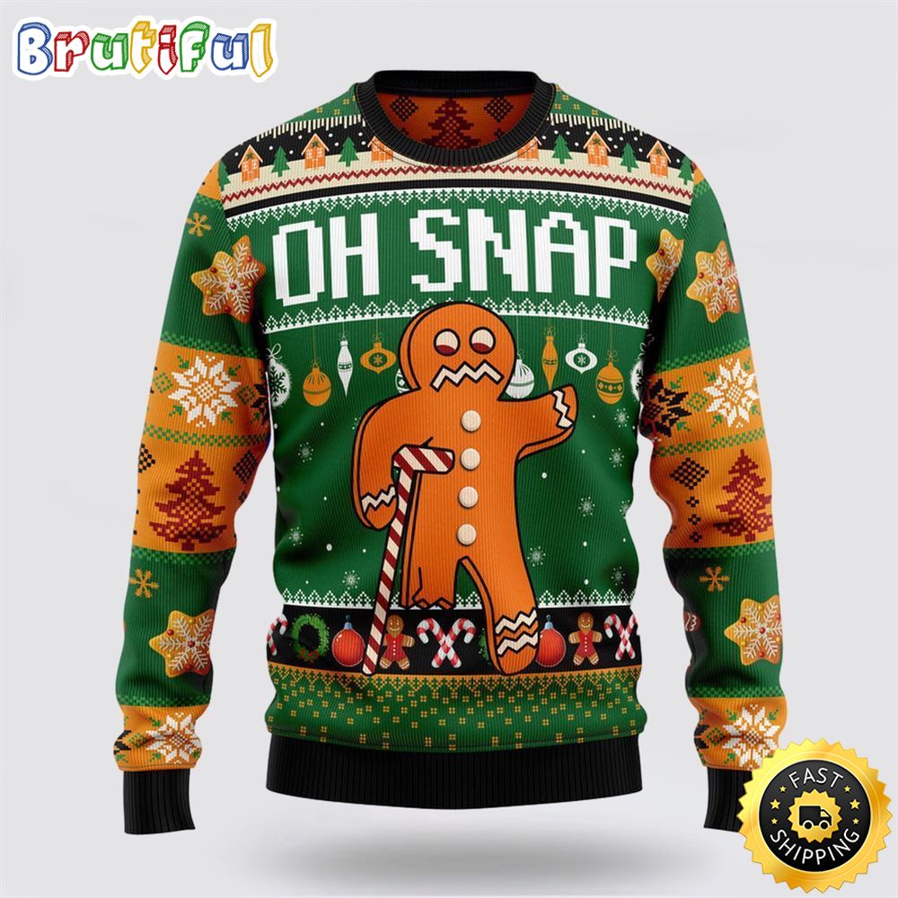 Sportswearmerch Oh Snap Gingerbread Personalized Christmas Sweater For Fan