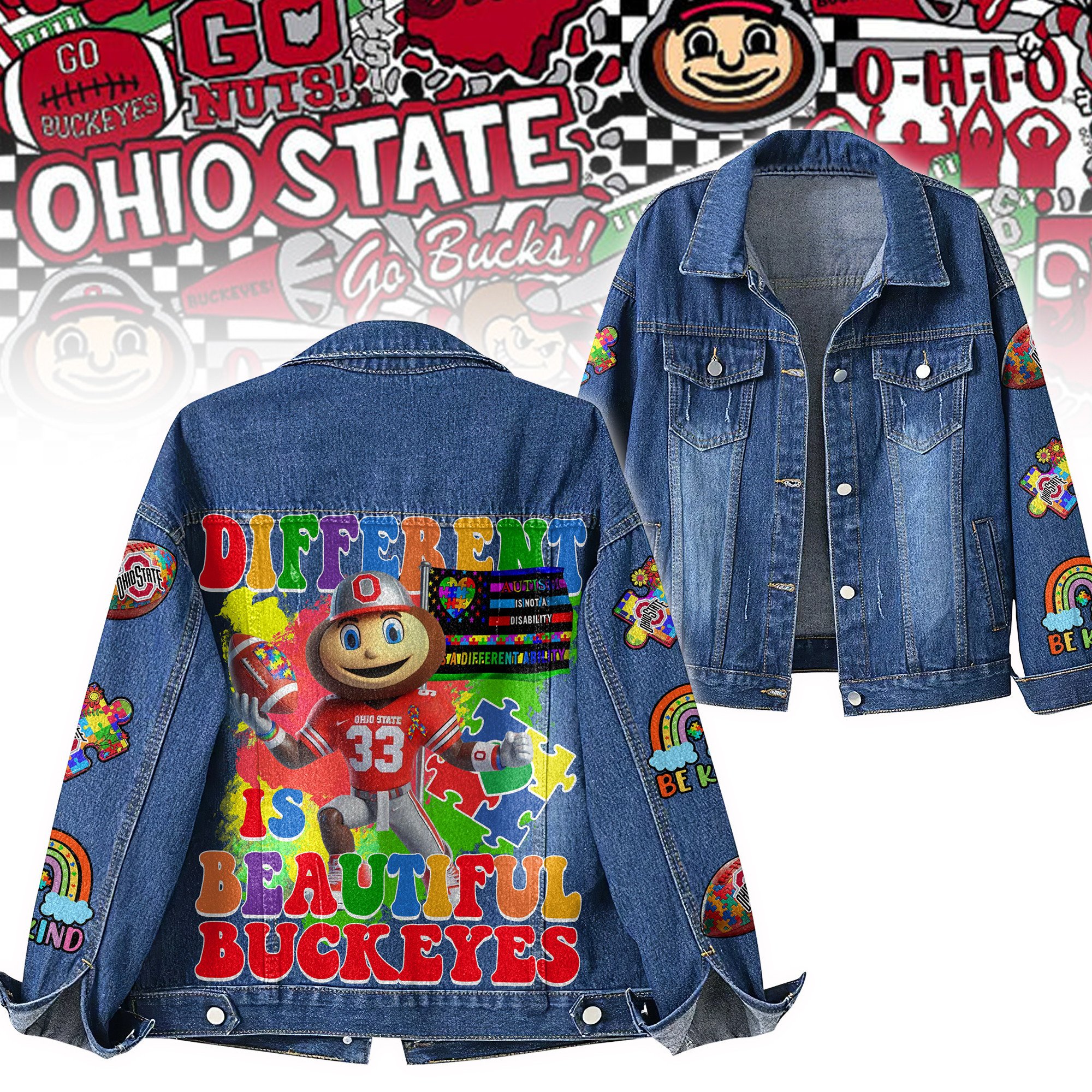 Sportswearmerch Ohio State Buckeyes Denim Jacket Gift For Fans