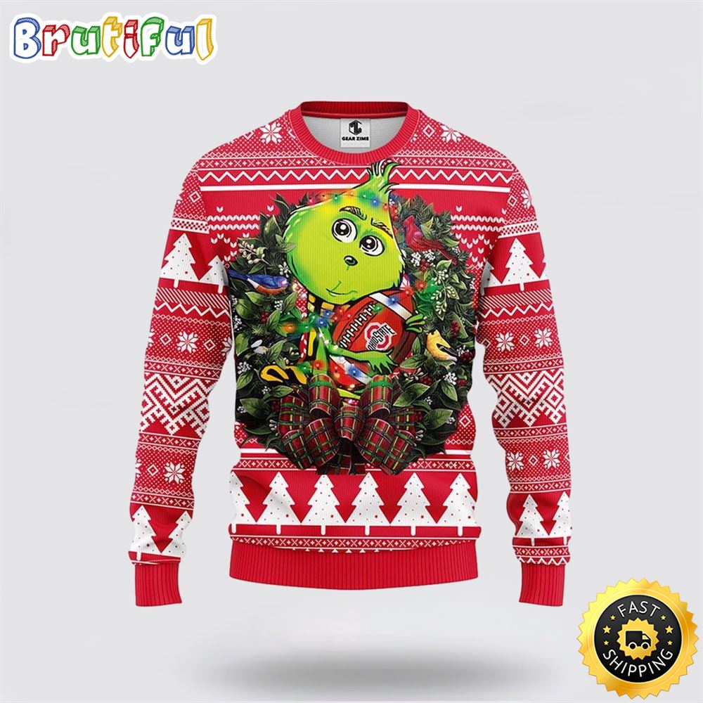 Sportswearmerch Ohio State Buckeyes NCAA And Grinch Christmas Sweater For Fan