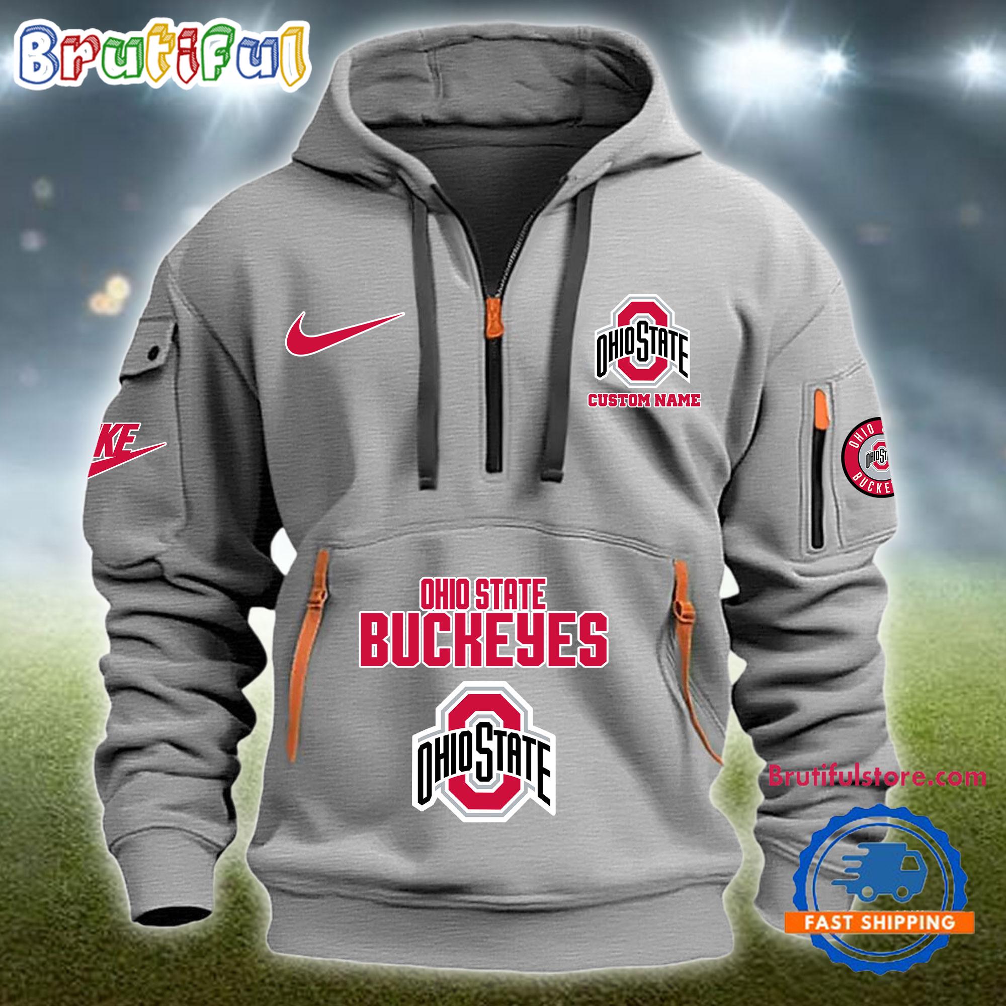 Sportswearmerch Ohio State Buckeyes NCAA Half Zip Hoodie For Fan